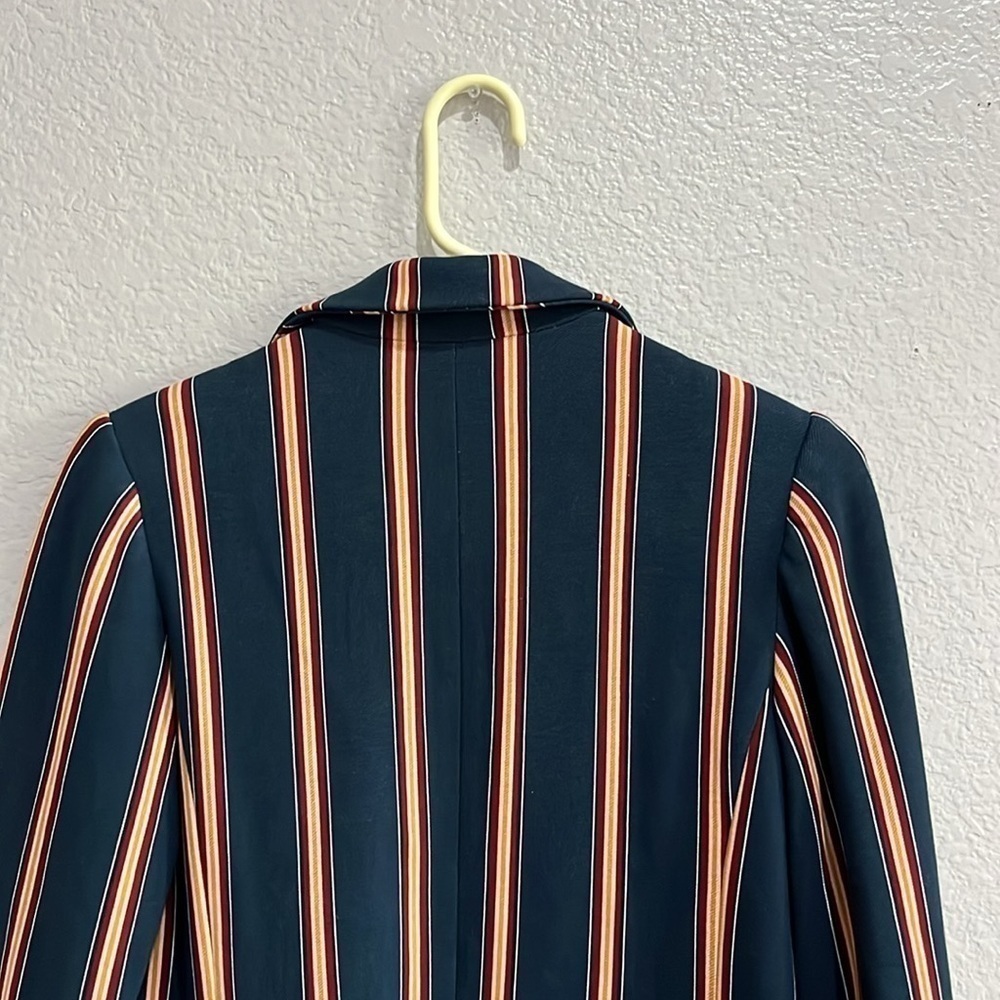 Chicos Jacket  Womens 0 Small Navy Stripe Ponte Single Hidden Closure  Business - Picture 11 of 11
